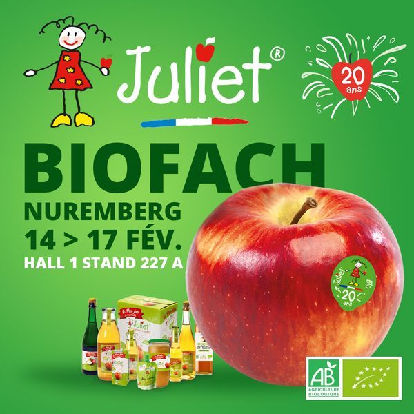 Juliet et toute son équipe seront présents du 14 au 17 février à Nuremberg au salon Biofach